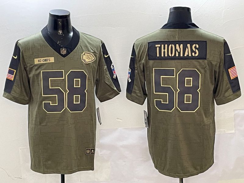 Men Kansas City Chiefs 58 Thomas Green 2025 Nike Salute to Service Limited NFL Jersey style 1